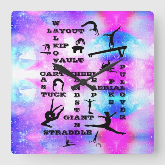 Mädchen Gymnastik Fähigkeiten Akrylwand Uhr (Vorderseite)