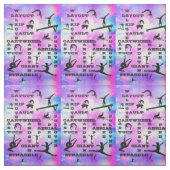 Mädchen Gymnastik Fähigkeiten Crossword Print Stoff (Muster)