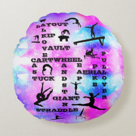Mädchen Gymnastik Fähigkeiten Crosswords Runde Pil Rundes Kissen
