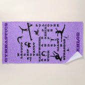 Mädchen Gymnastik Fähigkeiten Crosswords Strand Ha Strandtuch (Vorderseite)