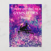 Mädchen Gymnastik Geburtstagsparty Custom Postkarte (Vorderseite)