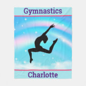 Mädchen Gymnastik Leap Regenbogenwolken Fleecedecke (Vorderseite)