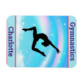 Mädchen Gymnastik Leap Regenbogenwolken Magnet (Horizontal)