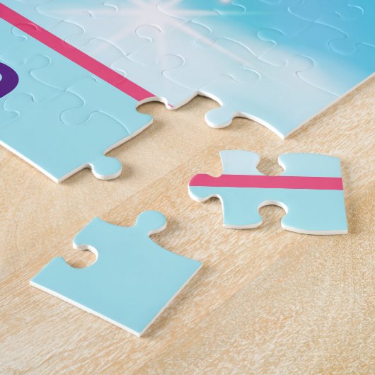 Mädchen Gymnastik Leap Regenbogenwolken Puzzle (Seite)