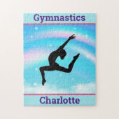 Mädchen Gymnastik Leap Regenbogenwolken Puzzle (Vertikal)