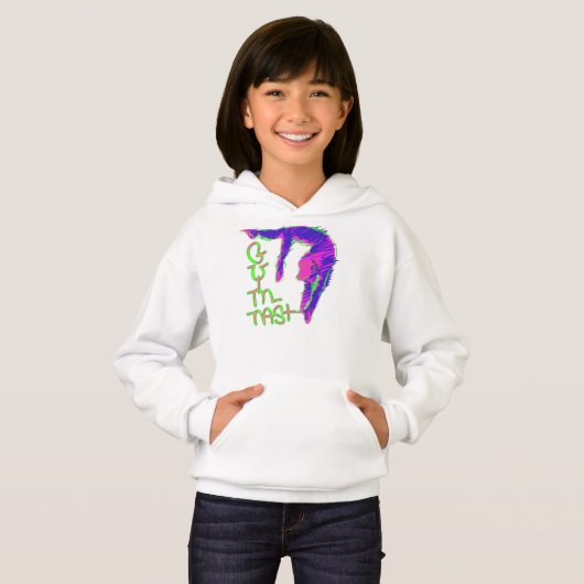 Mädchen-Gymnastik-Shirtshoodie-Gewohnheit Hoodie (Vorne ganz)