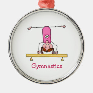 Mädchen-Gymnastik-Verzierung Silbernes Ornament