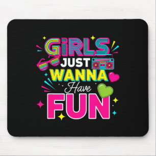 Mädchen haben einfach Spaß Retro 70er 80er 90er Fr Mousepad