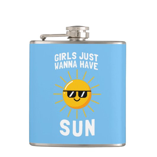 Mädchen haben nur die Sonne Flachmann (Vorderseite)