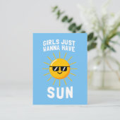 Mädchen haben nur die Sonne Postkarte (Stehend Vorderseite)