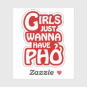 Mädchen haben nur gerne Phở Aufkleber (Blatt)