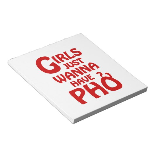 Mädchen haben nur gerne Phở Notizblock (angewinkelt)