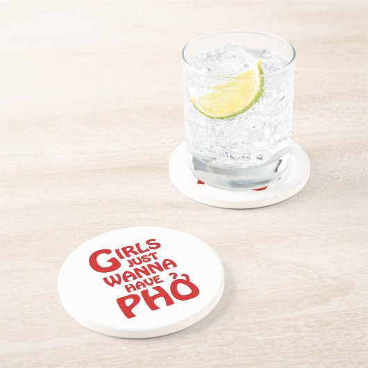 Mädchen haben nur gerne Phở Sandstein Untersetzer (Seite)