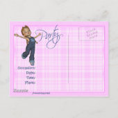 Mädchen haben Spaß, Party einladen Einladungspostkarte (Rückseite)