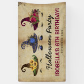 Mädchen Halloween Hexen Kinder Geburtstagsfeier Banner (Vertikal)