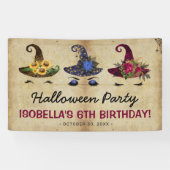 Mädchen Halloween Hexen Kindergeburtstag Party Banner (Horizontal)