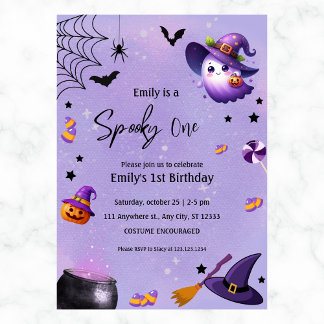 Mädchen Halloween Spooky Ghost Geburtstag jedes Ja Einladung