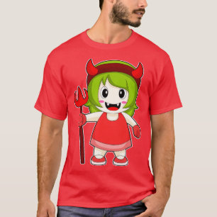 Mädchen Halloween Teufel Dreizack T-Shirt