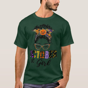 Mädchen Halloween Thanksgiving Oktober Geburtstag T-Shirt
