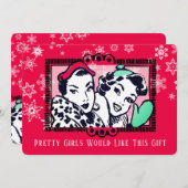 Mädchen handgemachte Strickfaser Weihnachtskarte Feiertagskarte (Vorne/Hinten)