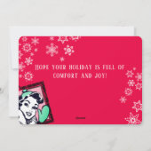 Mädchen handgemachte Strickfaser Weihnachtskarte Feiertagskarte (Rückseite)