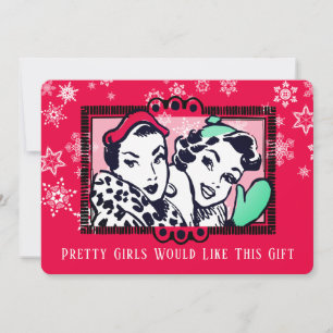 Mädchen handgemachte Strickfaser Weihnachtskarte Feiertagskarte