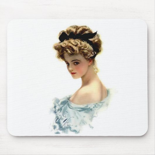 Mädchen Harrison Fisher im Blau Mousepad (Vorne)