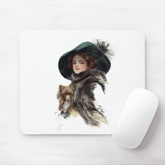 Mädchen Harrison Fisher in einem aquamarinen Hut Mousepad (Mit Mouse)