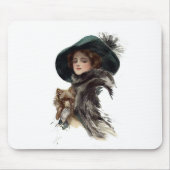 Mädchen Harrison Fisher in einem aquamarinen Hut Mousepad (Vorne)