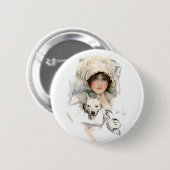 Mädchen Harrison Fisher und ihr Hund Button (Vorne & Hinten)