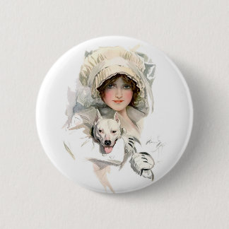 Mädchen Harrison Fisher und ihr Hund Button