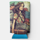 Mädchen hat Gepäck Selters Dosenkühler (Rückseite)