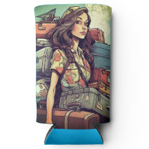 Mädchen hat Gepäck