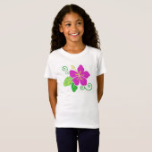 Mädchen-hawaiischer Hibiskus-Blumen-T - Shirt (Vorne ganz)