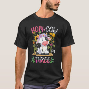 Mädchen Heilige Kuh Ich bin drei 3 Jahre alt 3. Ge T-Shirt