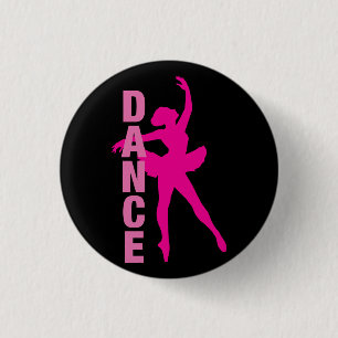 Mädchen Heißrosa Ballerina Tanz Button
