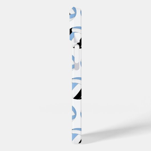 Mädchen hellblaue schwarze Volleyballs Case-Mate iPhone Hülle (Rückseite / Links)