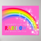 Mädchen helle Regenbogenträume rosa Himmelsposter Poster (Vorne)