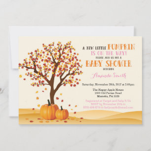 Mädchen Herbst-Kürbis-Baby-Shower-Einladungskarte Einladung