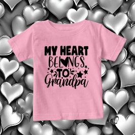 Mädchen Herz Grandpa Wort Kunst Baby T-shirt
