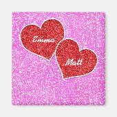 MÄDCHEN-HERZPINK-GLITZER MAGNET (Vorne)