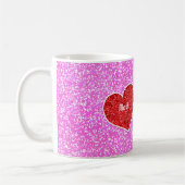 MÄDCHEN-HERZPINK-GLITZER TASSE (Links)