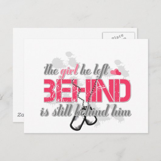 Mädchen hinter postkarte (Vorne/Hinten)