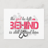 Mädchen hinter postkarte (Vorderseite)