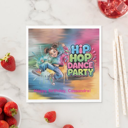 Mädchen Hip Hop Tanz Geburtstagsfeier Serviette (Beispiel)