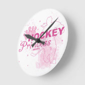 Mädchen-Hockey-Prinzessin Runde Wanduhr (Winkel)