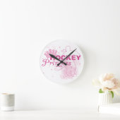 Mädchen-Hockey-Prinzessin Runde Wanduhr (Zuhause)