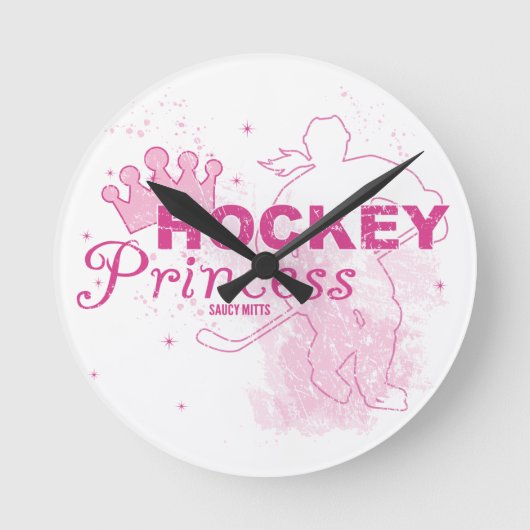 Mädchen-Hockey-Prinzessin Runde Wanduhr (Vorderseite)