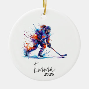 Mädchen Hockey-Schmuck, Hockey-Schmuck, Hockey-Lie Keramik Ornament