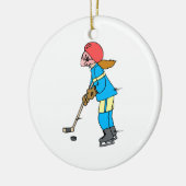 Mädchen-Hockey-Spieler Keramik Ornament (Links)